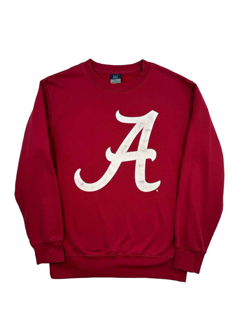 Alabama Men's Crimson Crewneck Sweatshirt with White 'A' Graphic, MV Sport